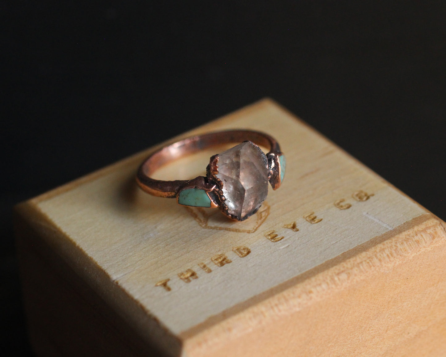 Quartz and Turquoise ring - Size 8.25