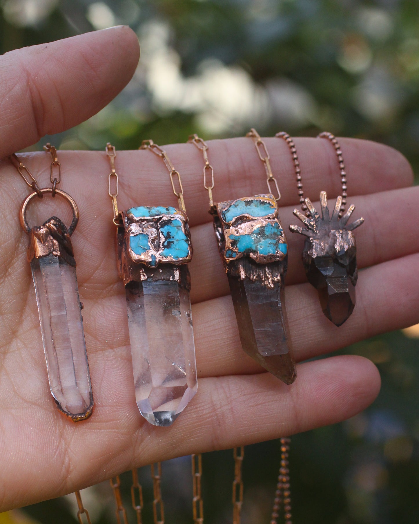 Smoky Quartz and Turquoise necklace