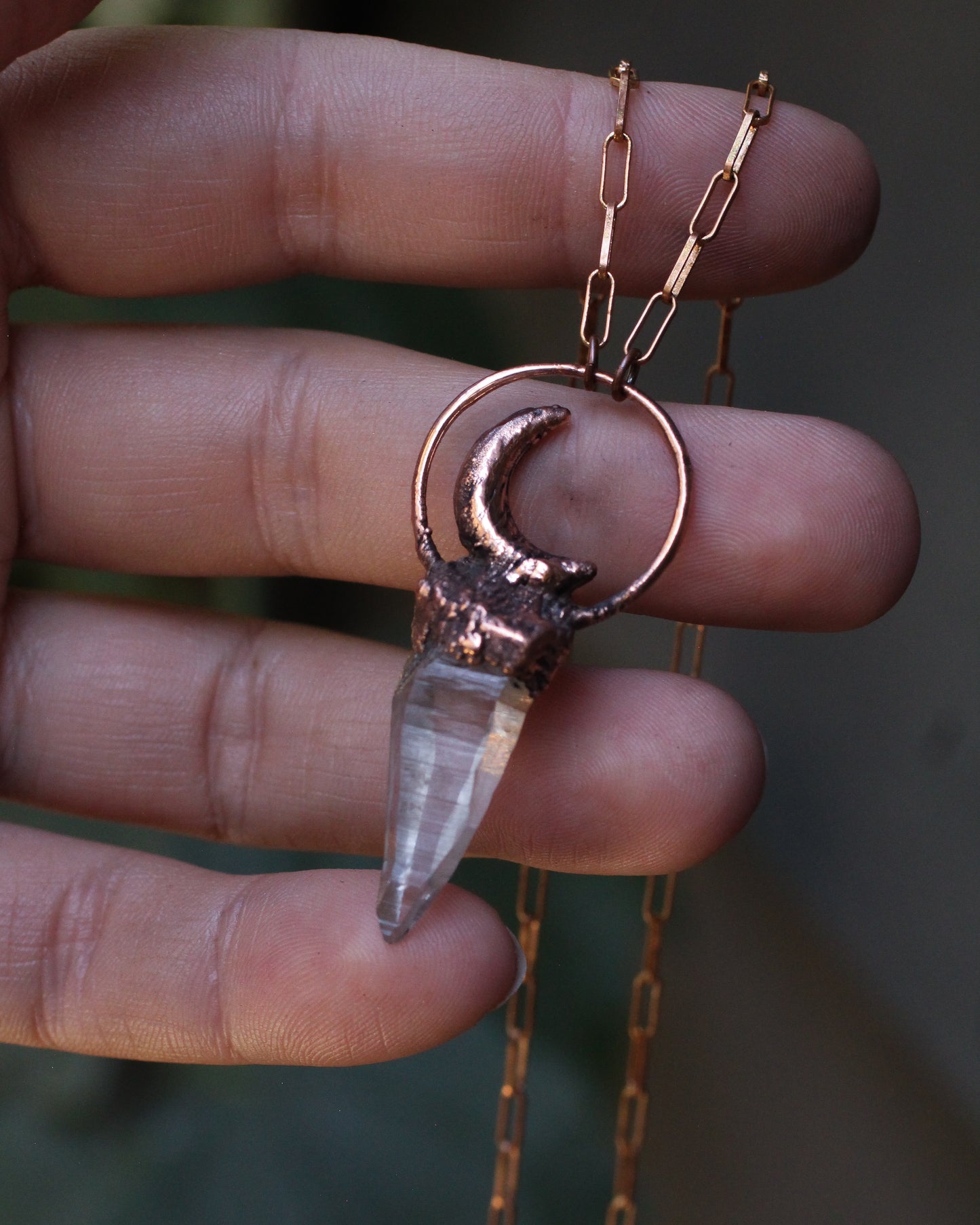 Quartz Moon Aura Necklace