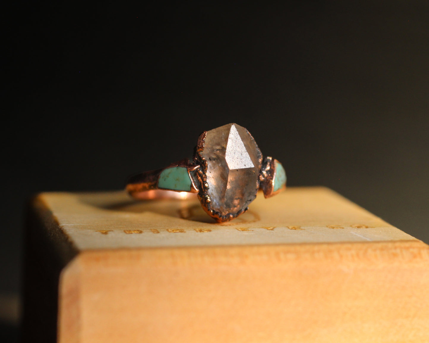 Quartz and Turquoise ring - Size 8.25
