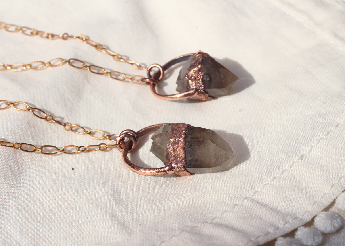 Little Smoky Quartz Aura necklace
