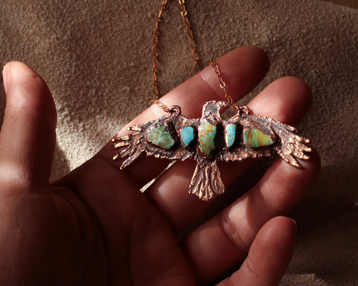 Turquoise Crow necklace