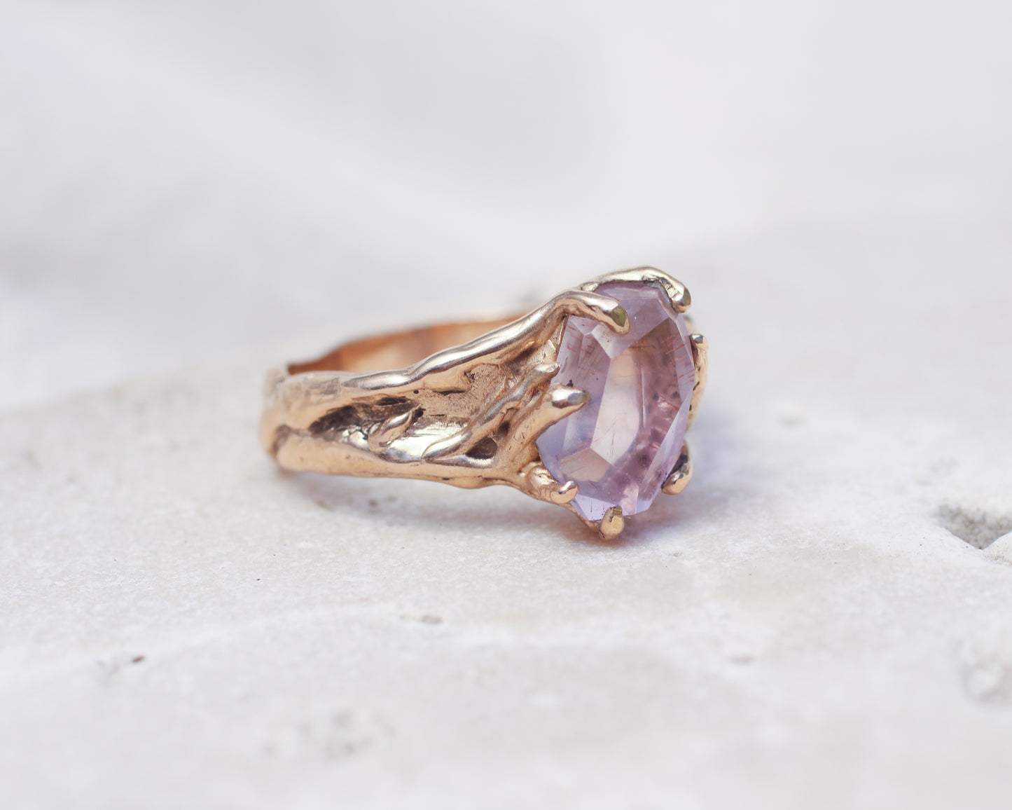 Light Amethyst Ring - Bronze - Size 9