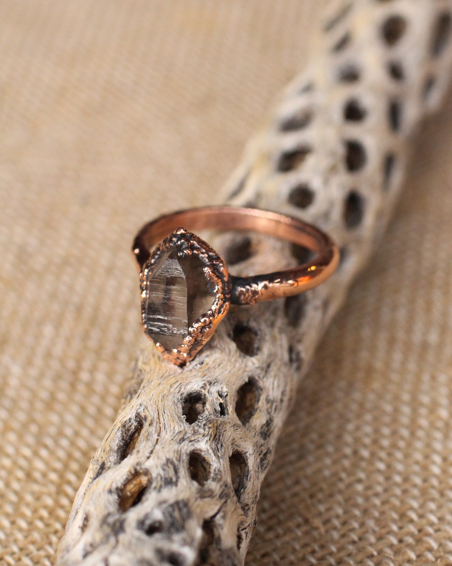 Little Smoky Quartz ring - Size 7