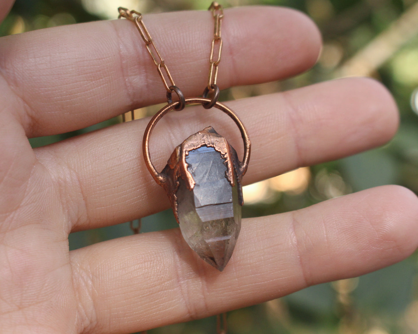 Smoky Quartz claw necklace