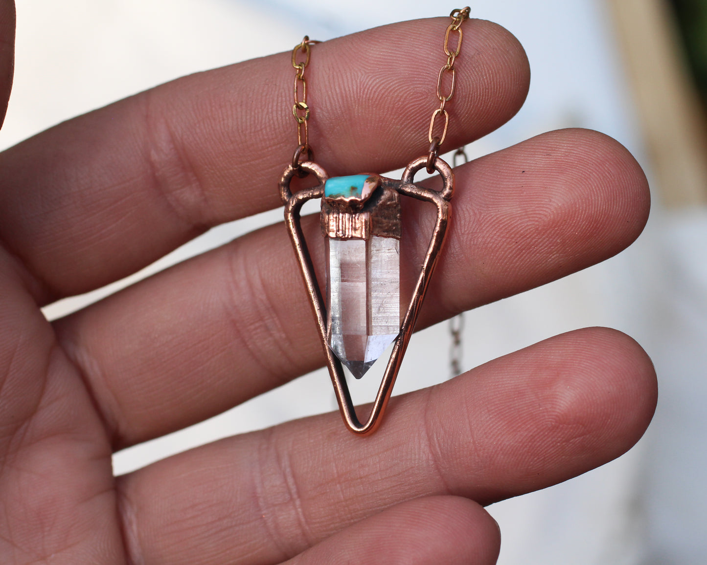 Quartz and Turquoise necklace