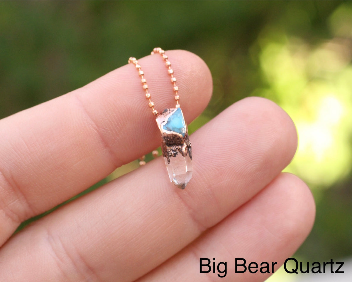 Tiny Crystal and Turquoise necklace
