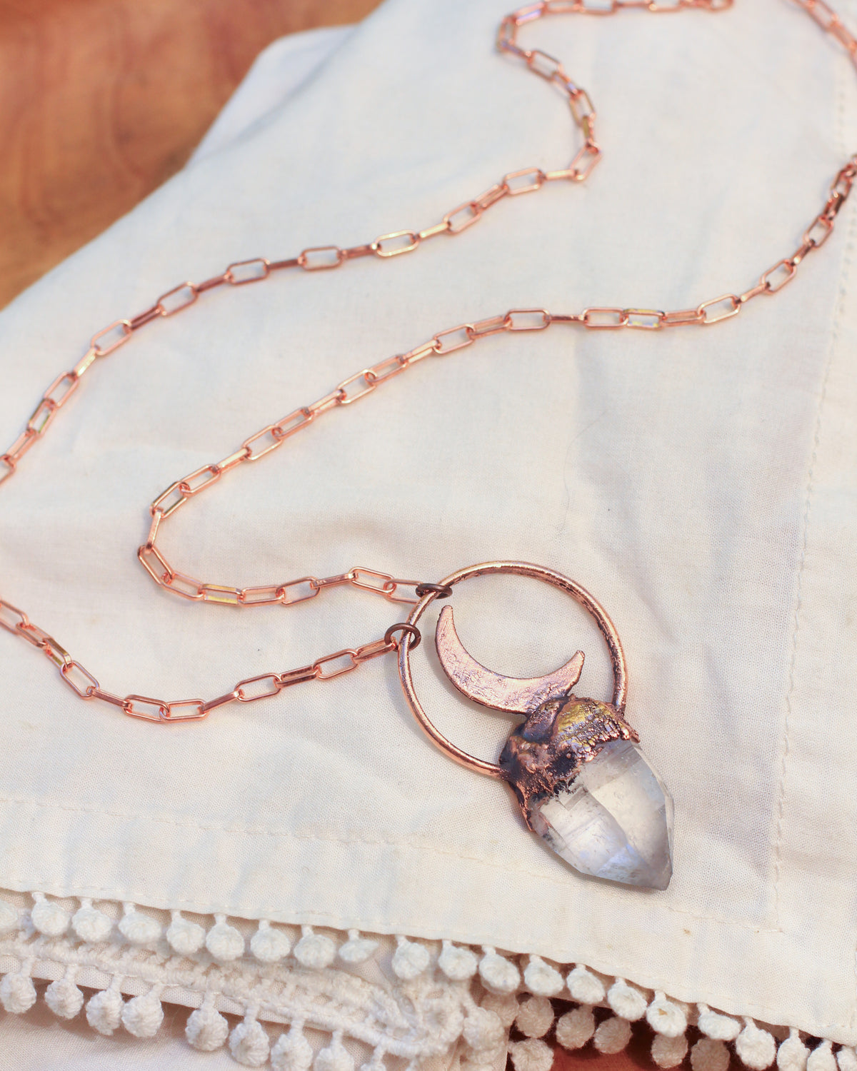 Quartz Crescent Moon necklace