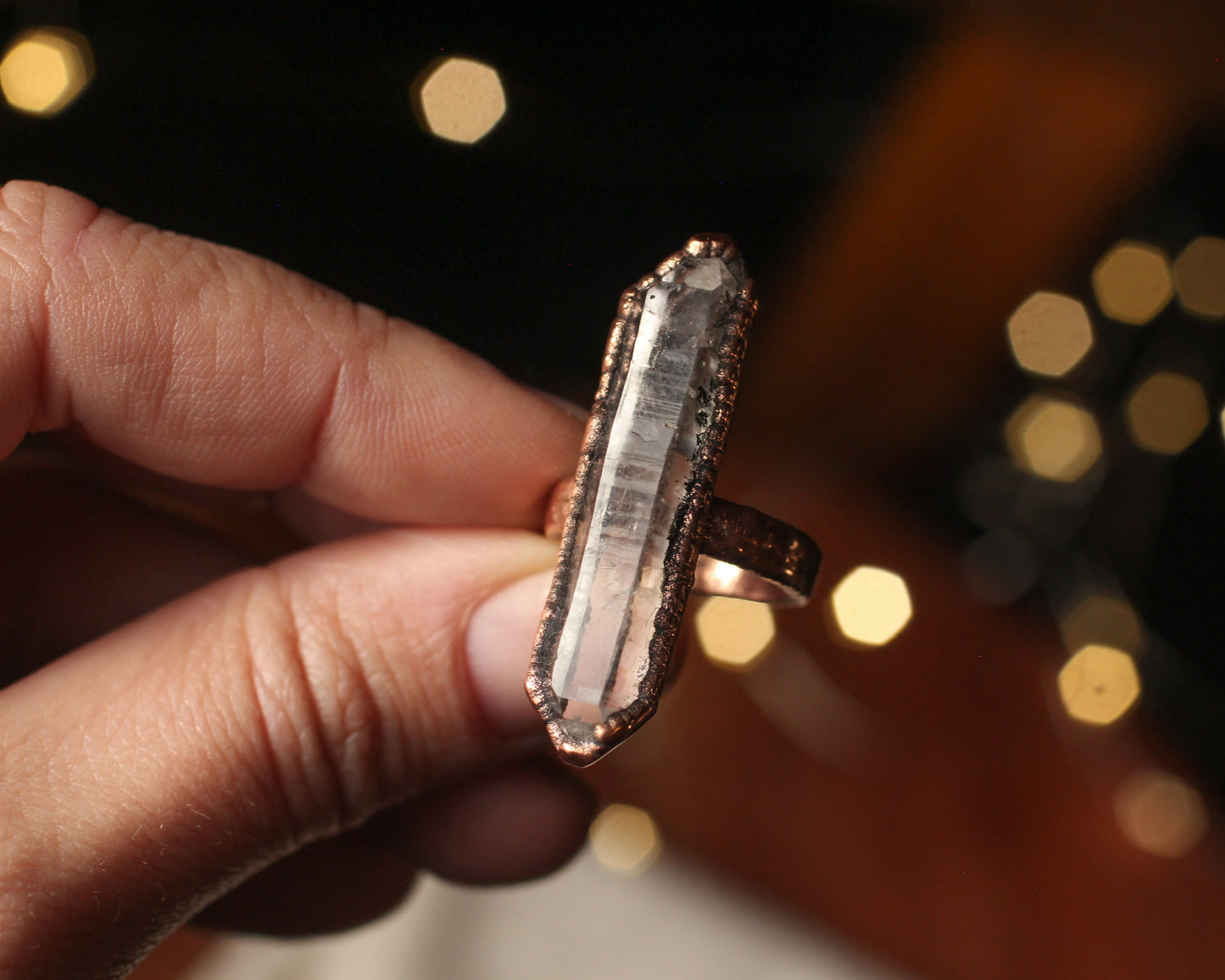 Quartz statement ring - Size 7