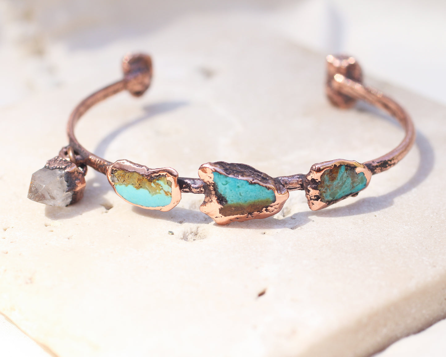 Turquoise and Quartz Cuff