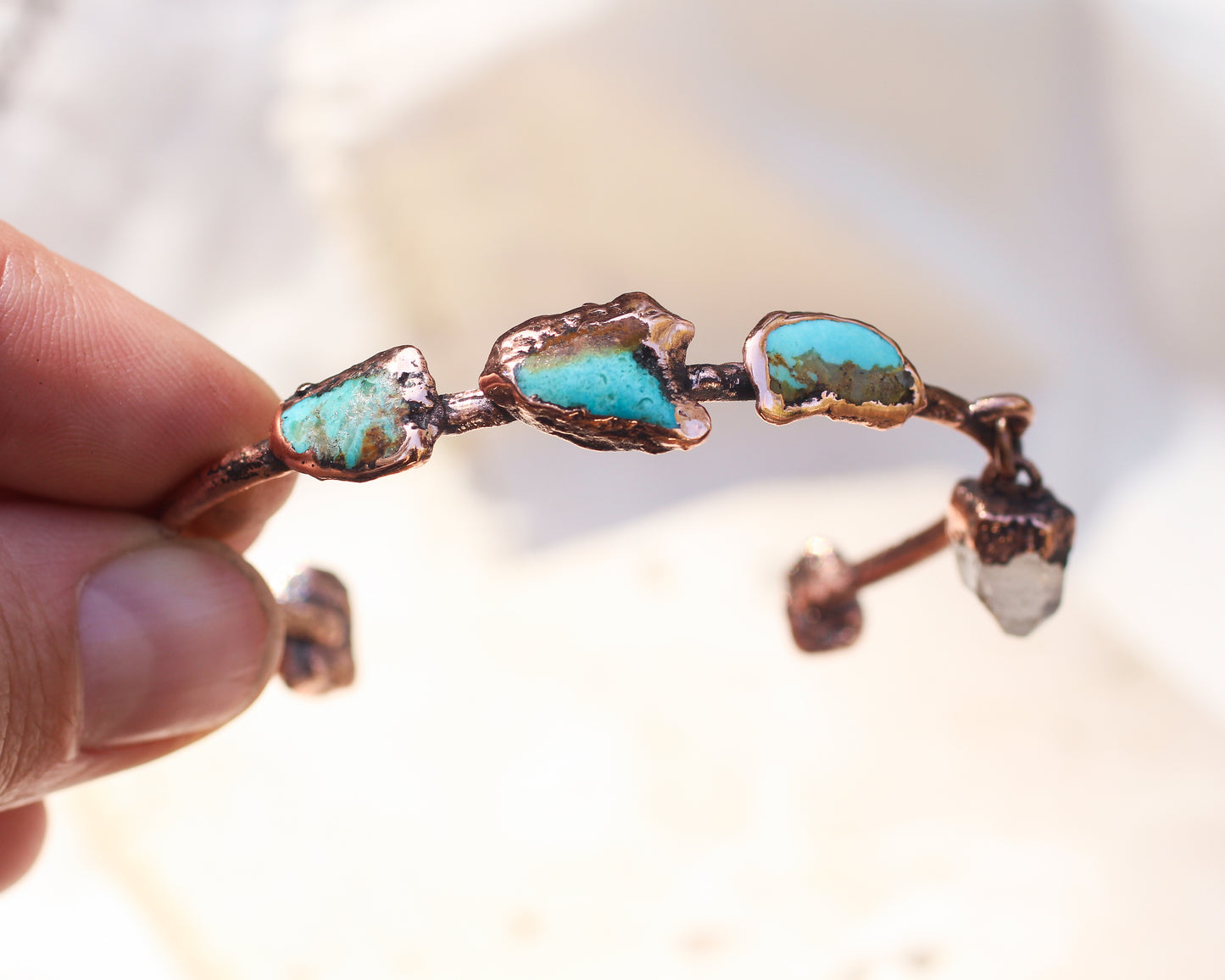 Turquoise and Quartz Cuff