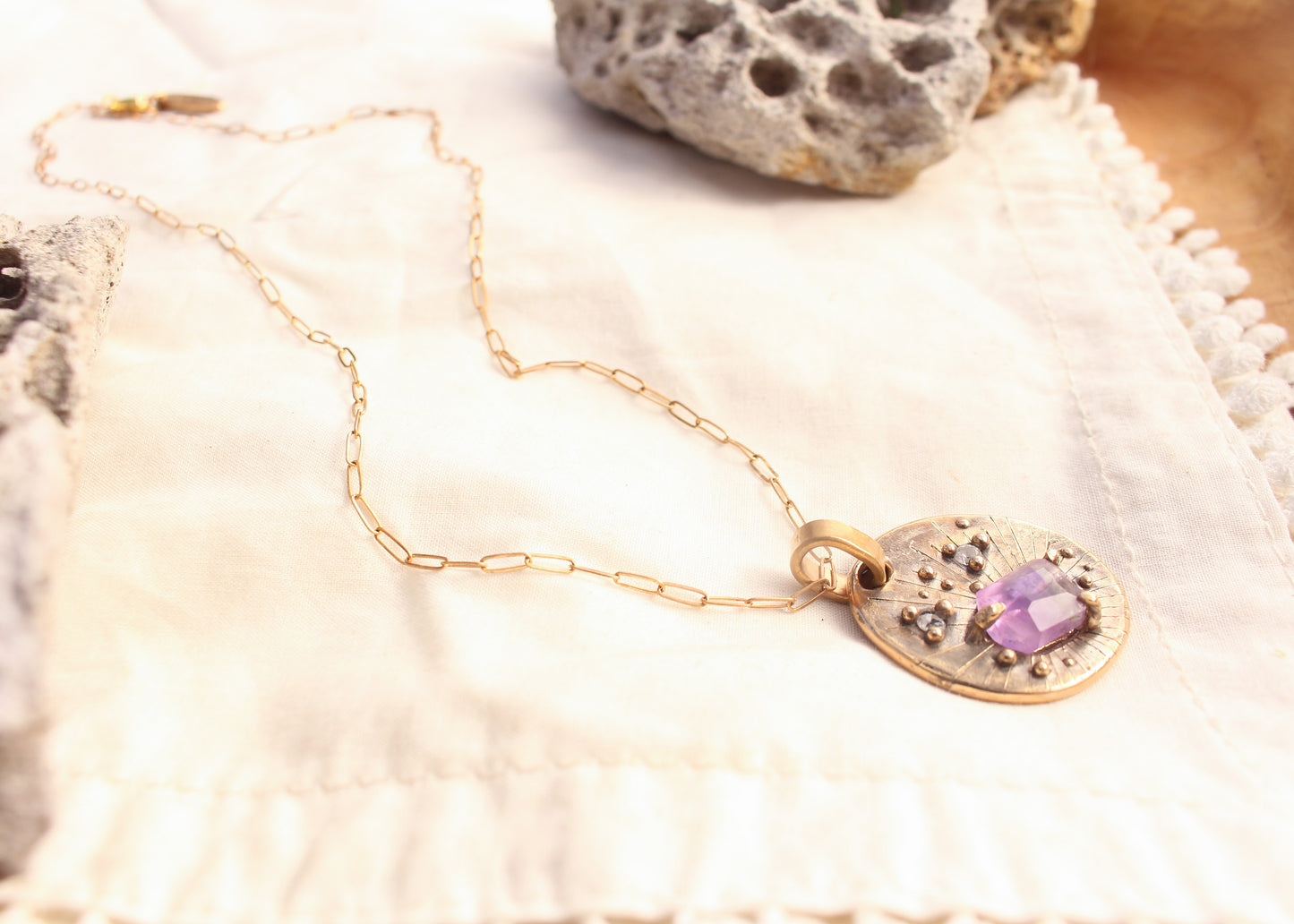 Amethyst and Topaz Star Chart necklace