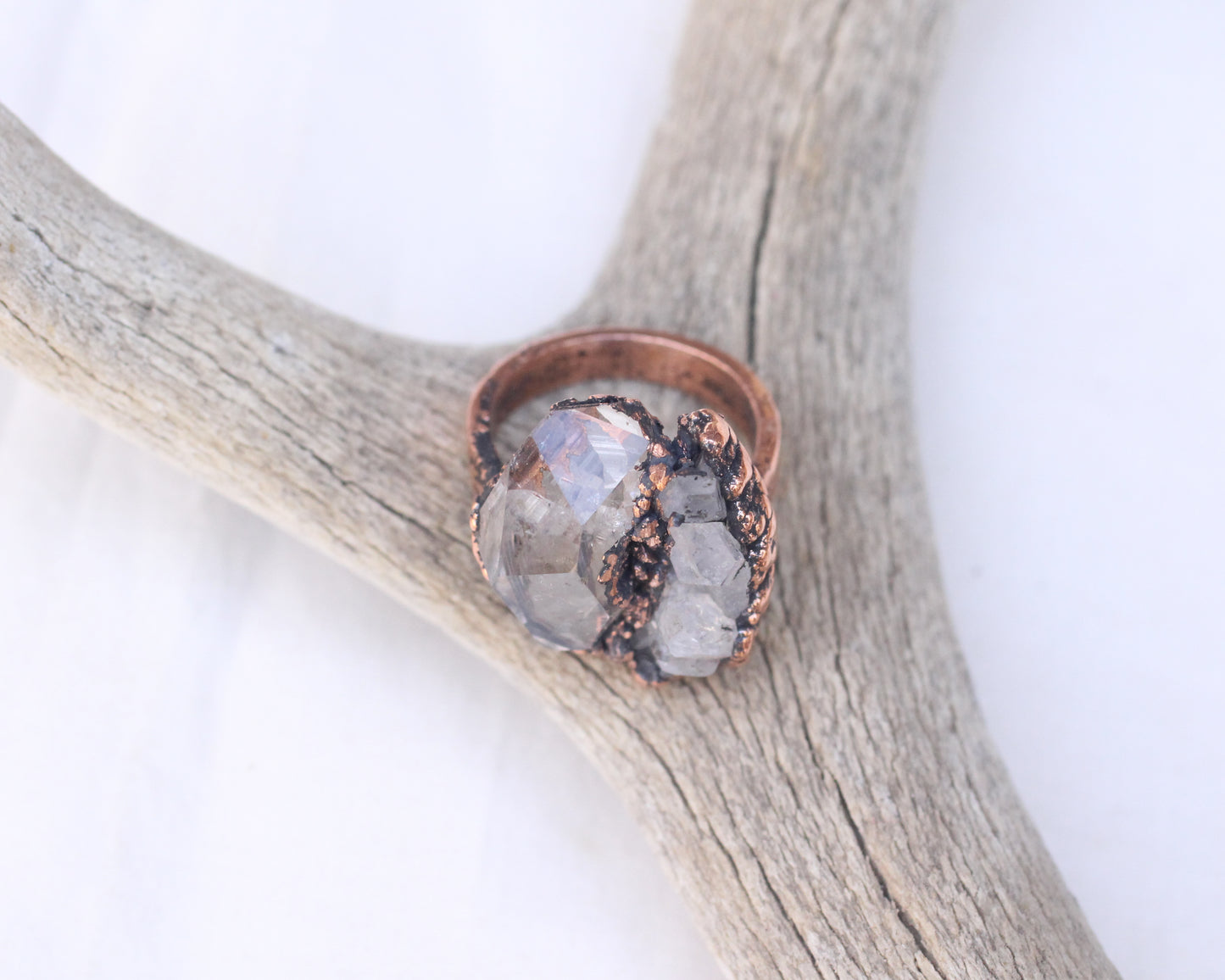 Payson “diamond” and Quartz cluster ring - Size 6.5