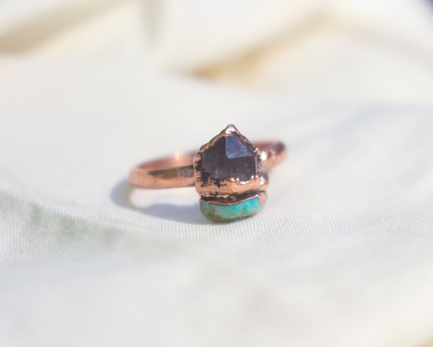 Amethyst and Turquoise ring - Size 5.5