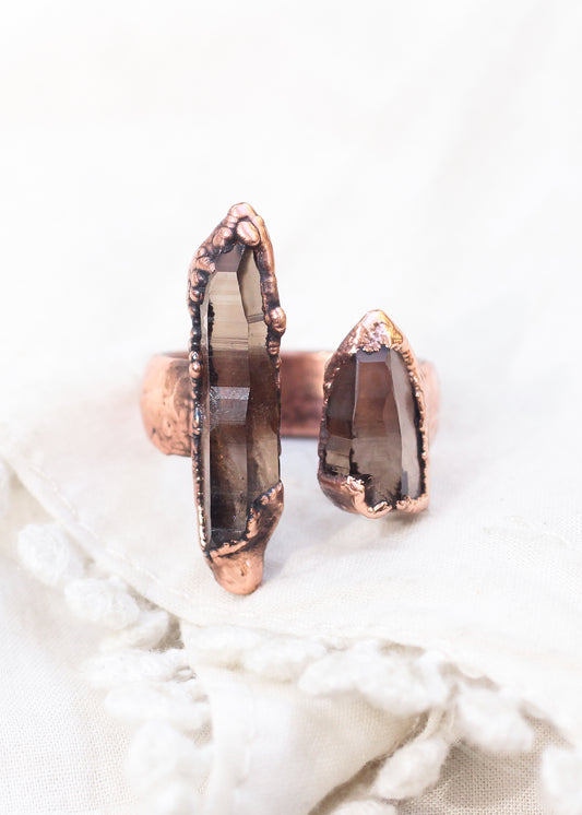 Open style Smoky Quartz ring - Size 7.75