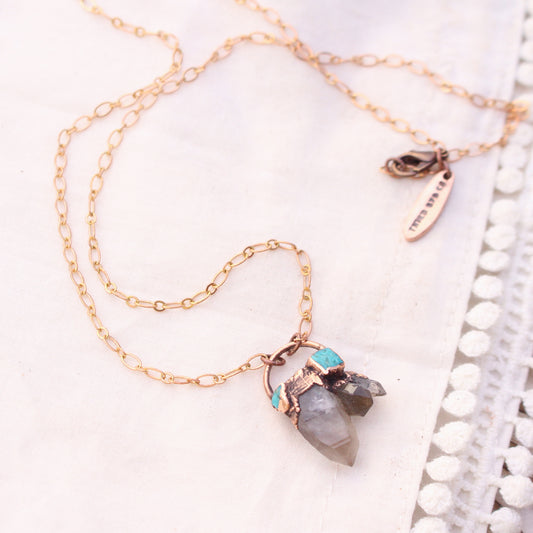 Smoky Quartz and Turquoise necklace