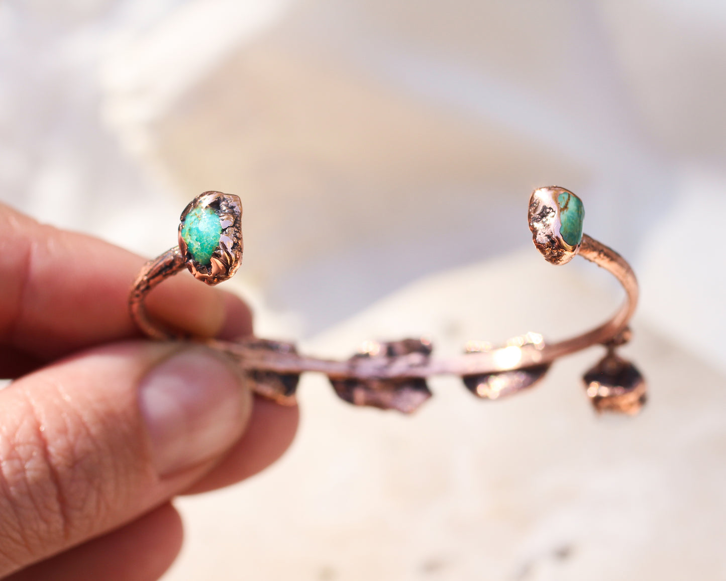 Turquoise and Quartz Cuff