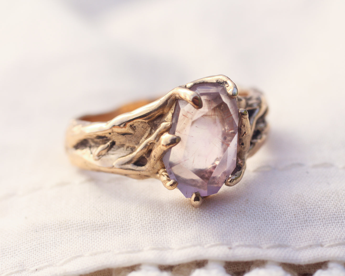 Light Amethyst Ring - Bronze - Size 9