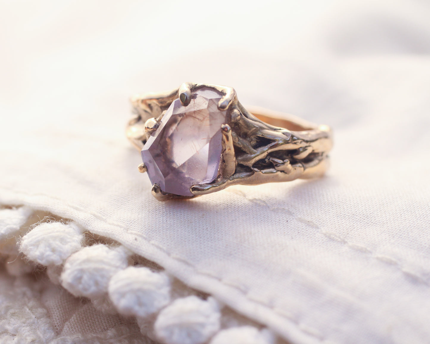 Light Amethyst Ring - Bronze - Size 9