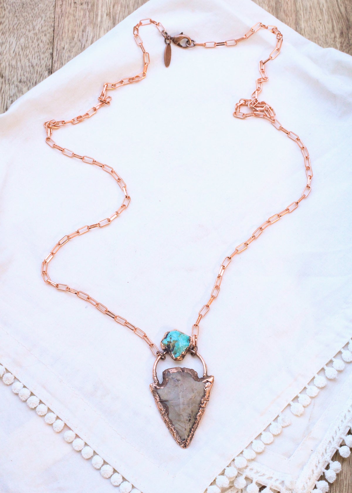 Stone and Turquoise Arrowhead necklace