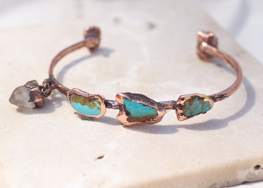 Turquoise and Quartz Cuff