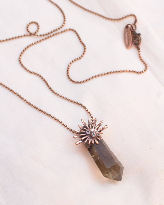 Smoky Quartz and faceted Topaz necklace