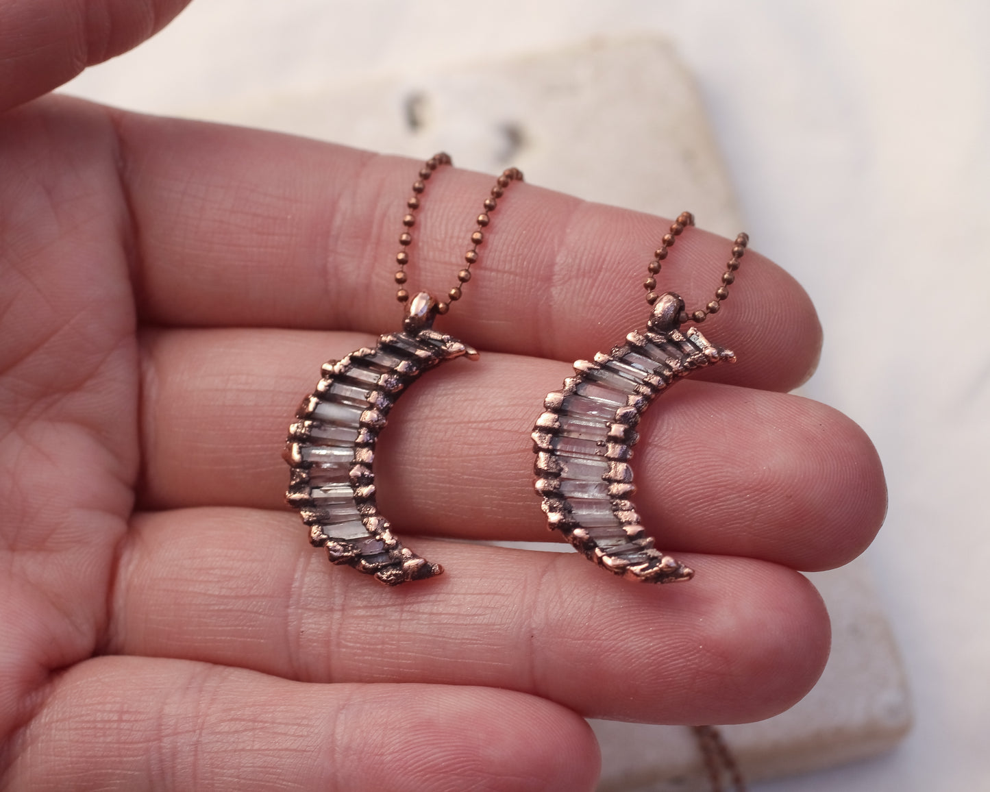Little Quartz moon necklace