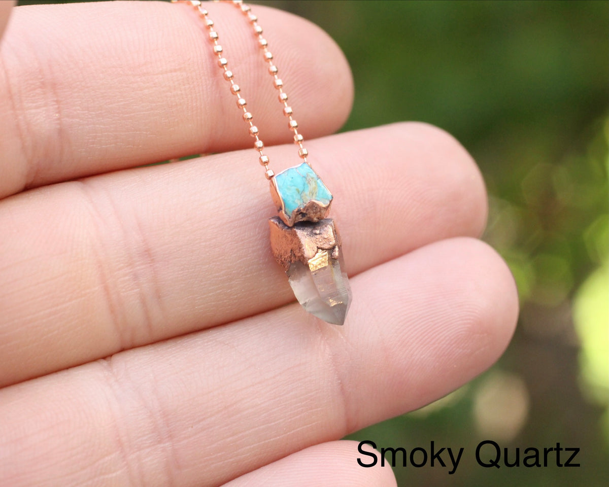 Tiny Crystal and Turquoise necklace