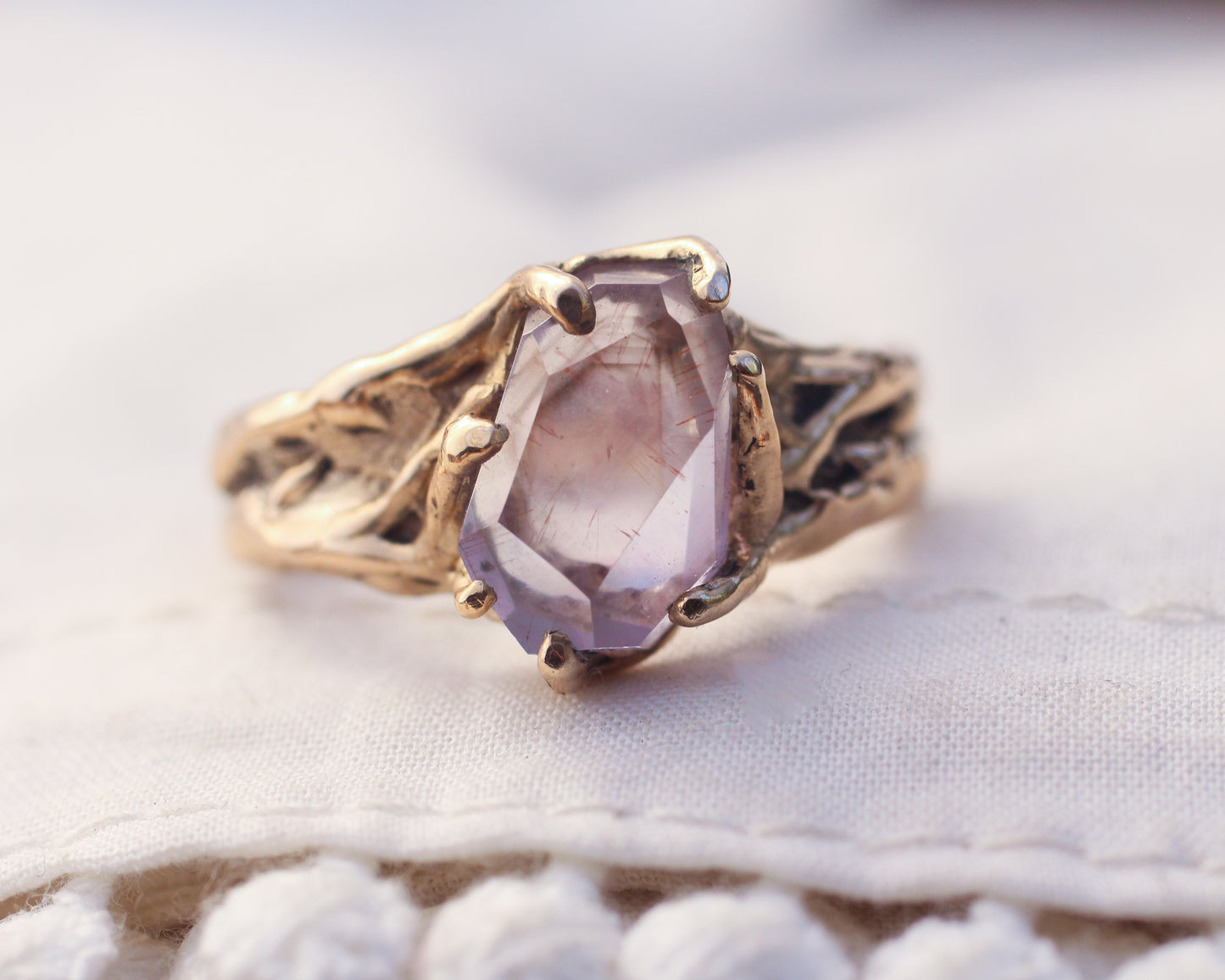 Light Amethyst Ring - Bronze - Size 9