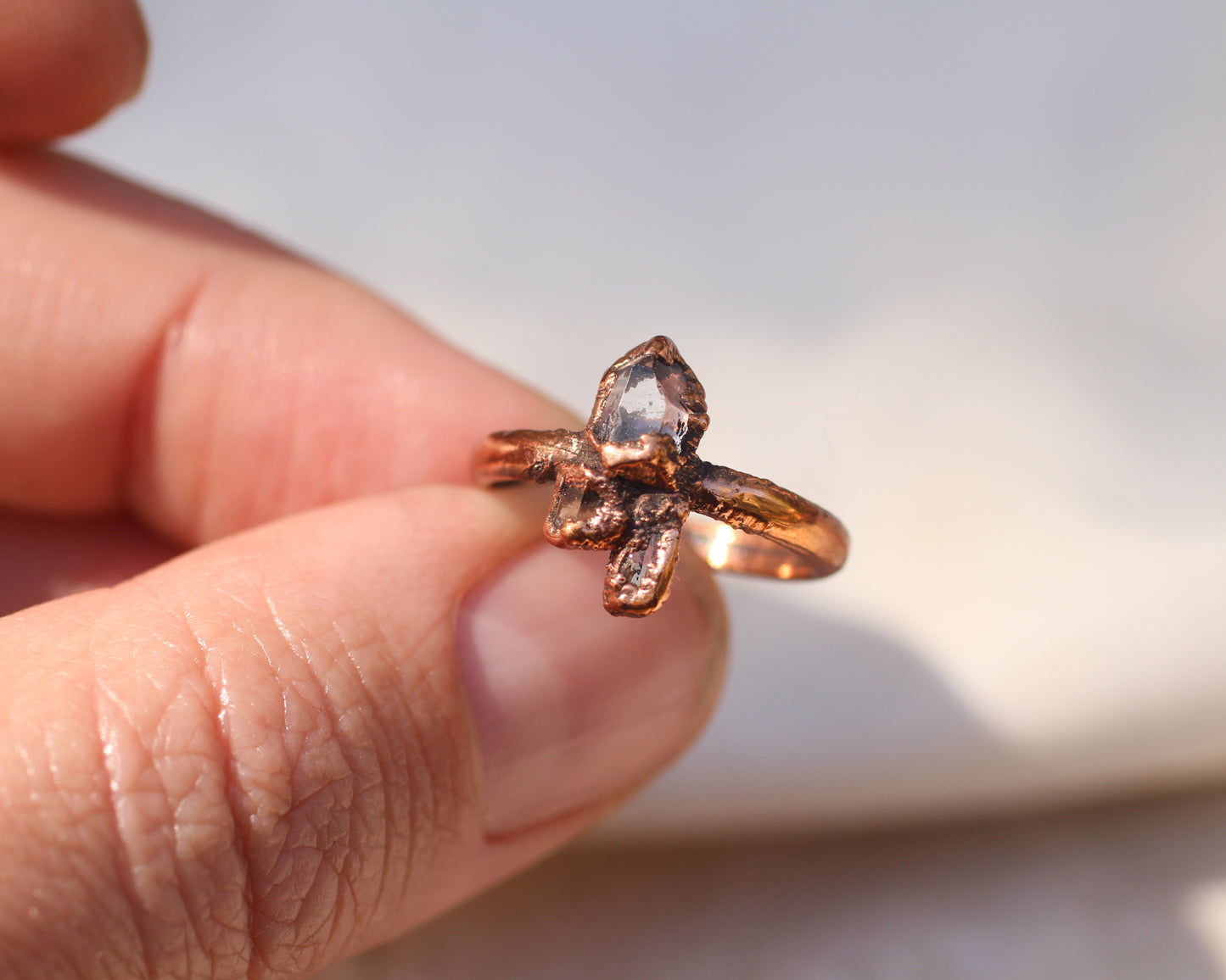 Quartz and Topaz ring - Size 5.75