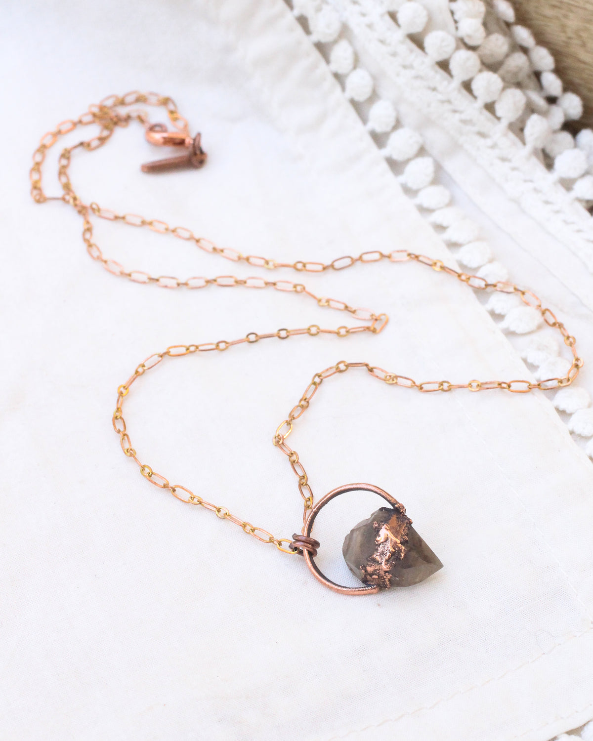 Tiny Smoky Quartz Aura necklace