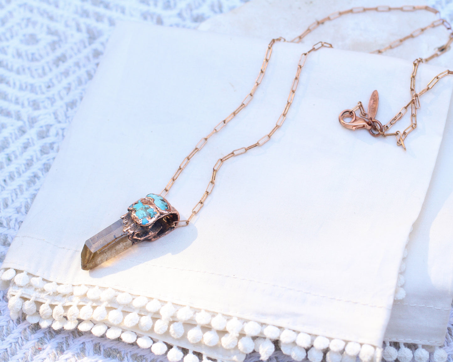 Smoky Quartz and Turquoise necklace