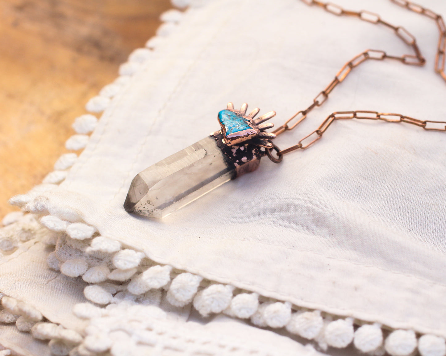 Smoky Quartz and Turquoise necklace