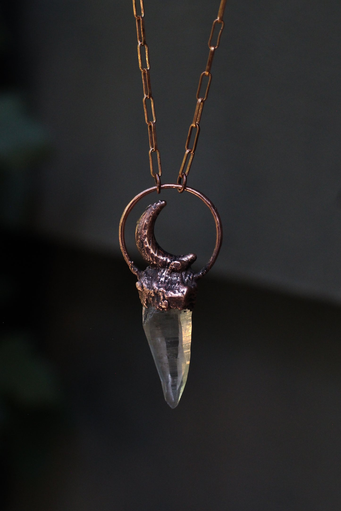Quartz Moon Aura Necklace