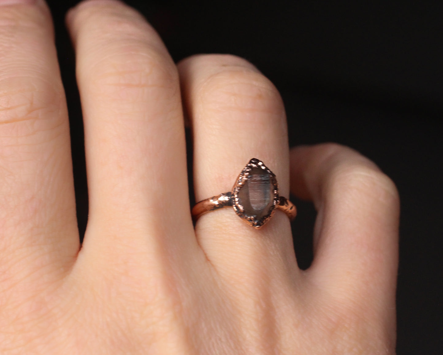 Little Smoky Quartz ring - Size 7