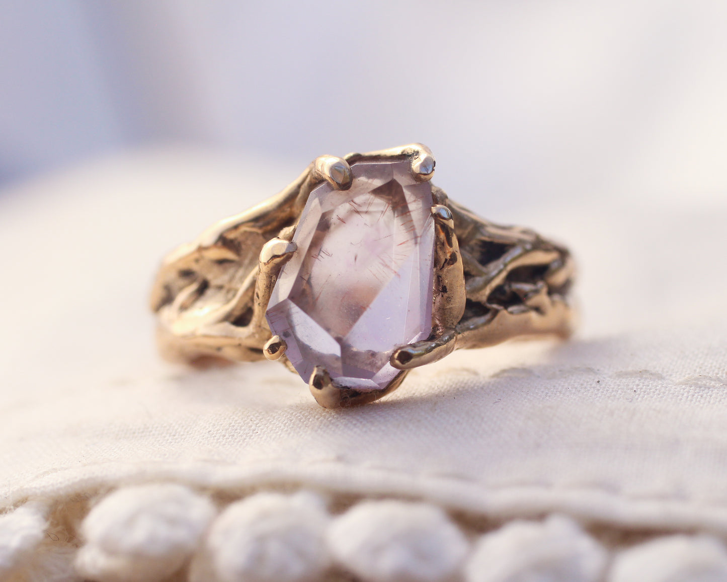 Light Amethyst Ring - Bronze - Size 9