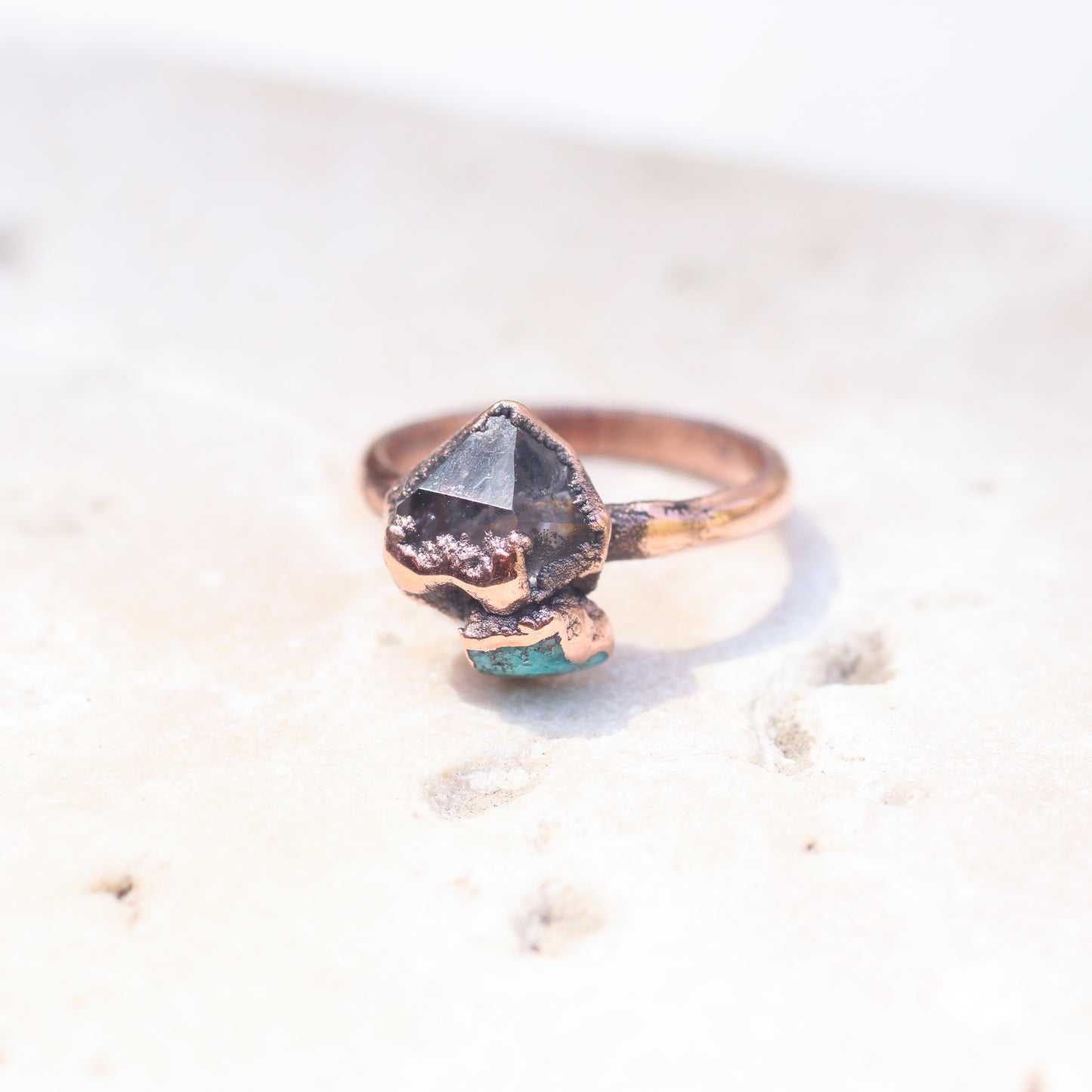 Amethyst and Turquoise ring - Size 6.5