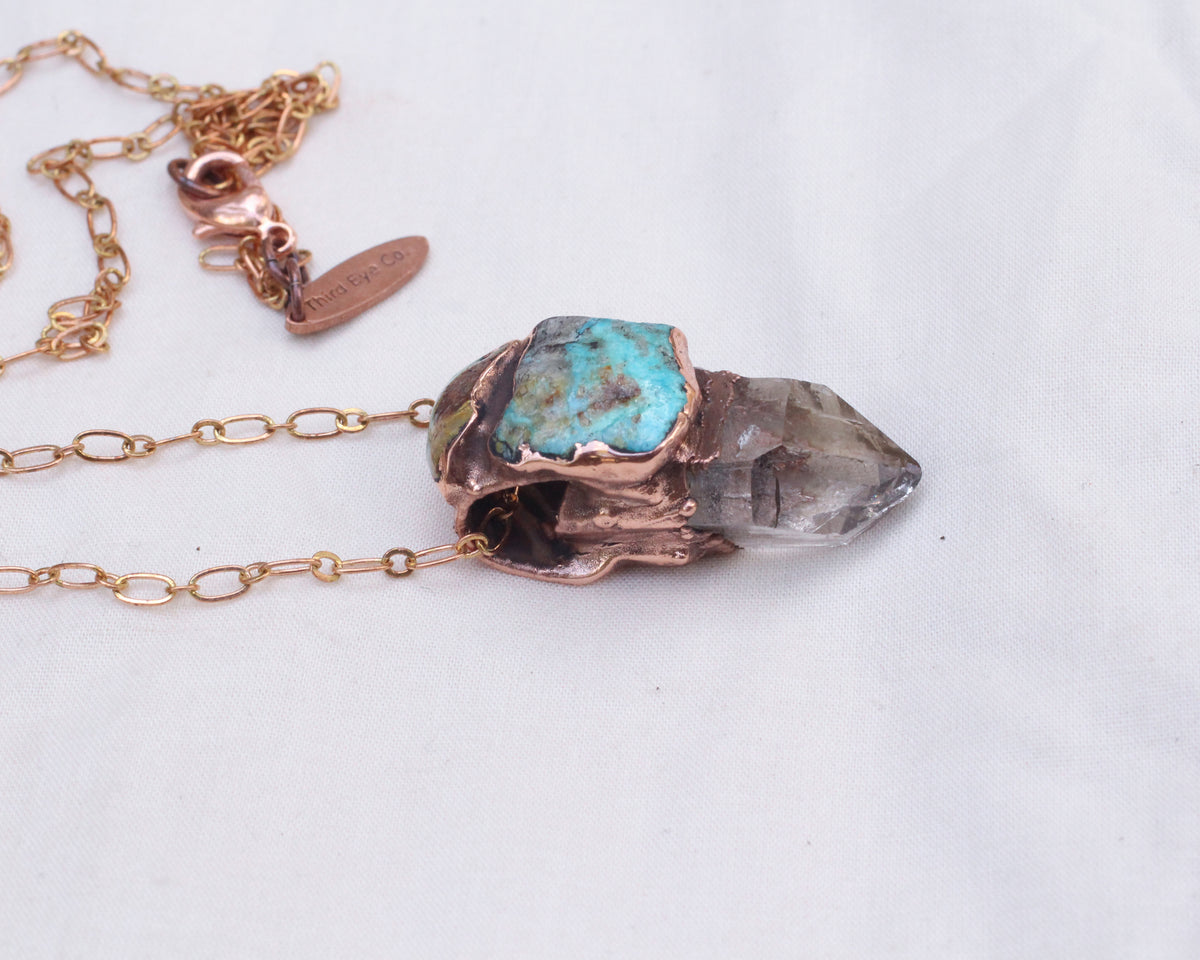 Smoky Quartz and Turquoise necklace