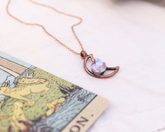 Little Amethyst moon necklace