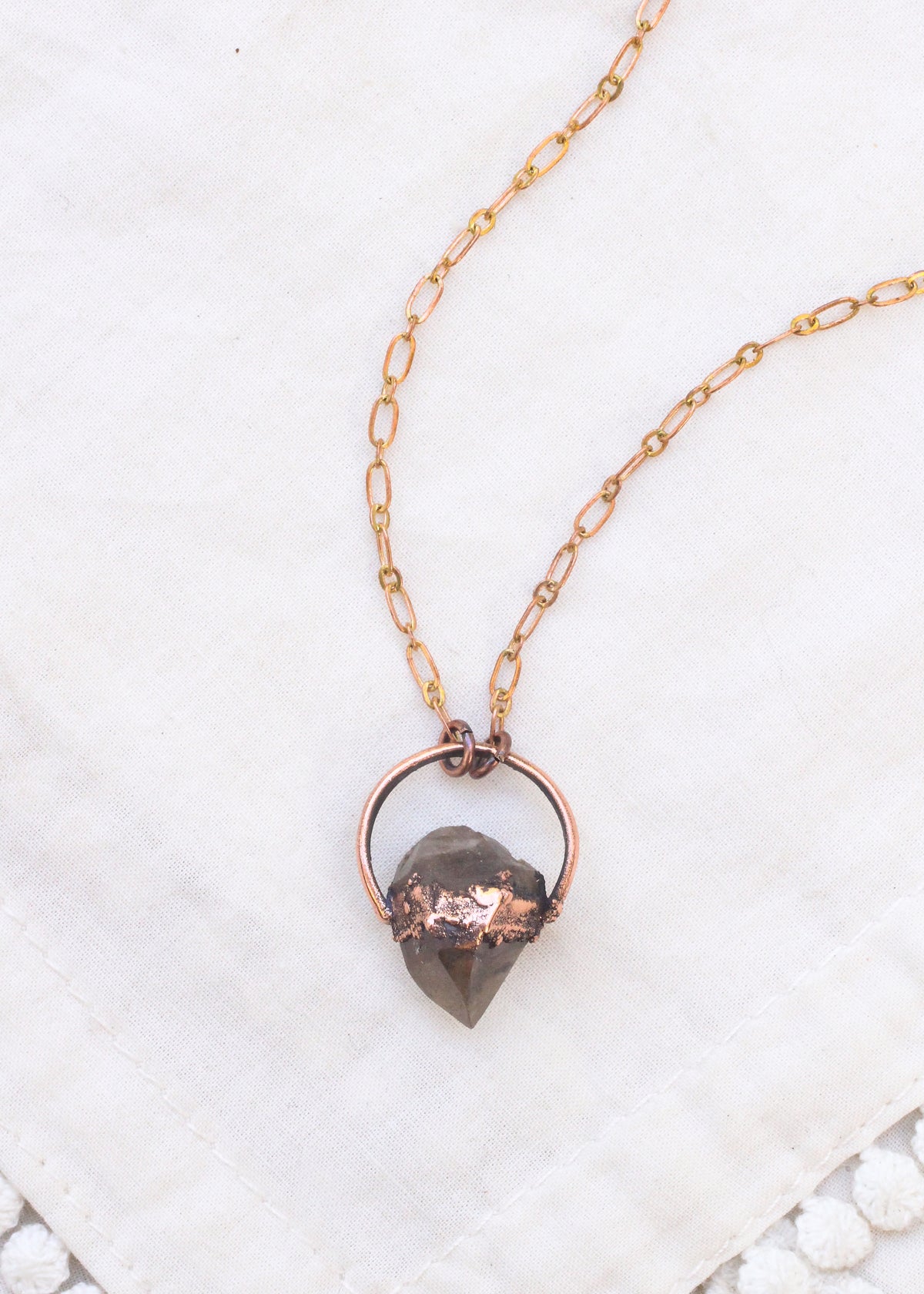 Tiny Smoky Quartz Aura necklace