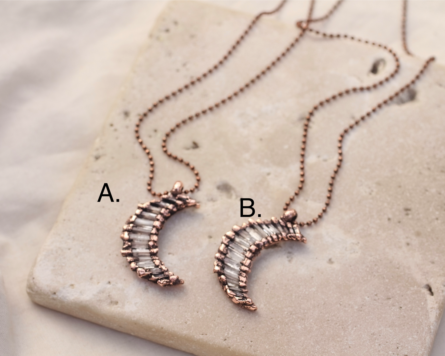 Little Quartz moon necklace