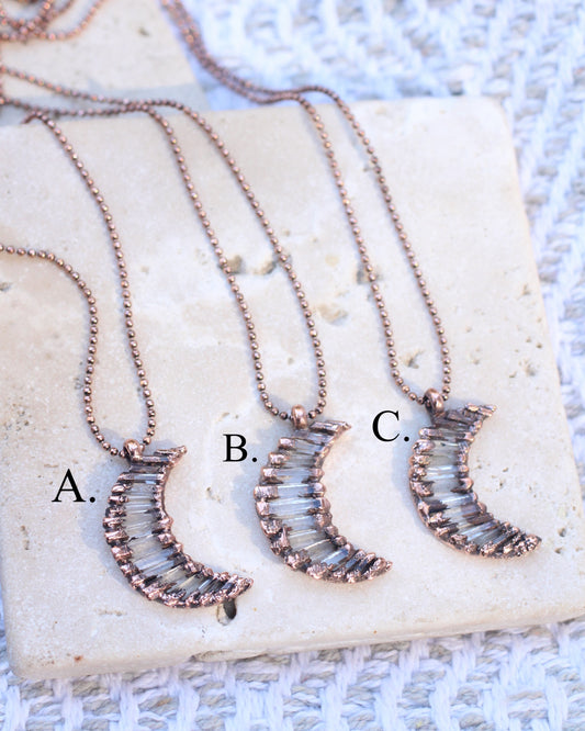 Quartz moon necklaces