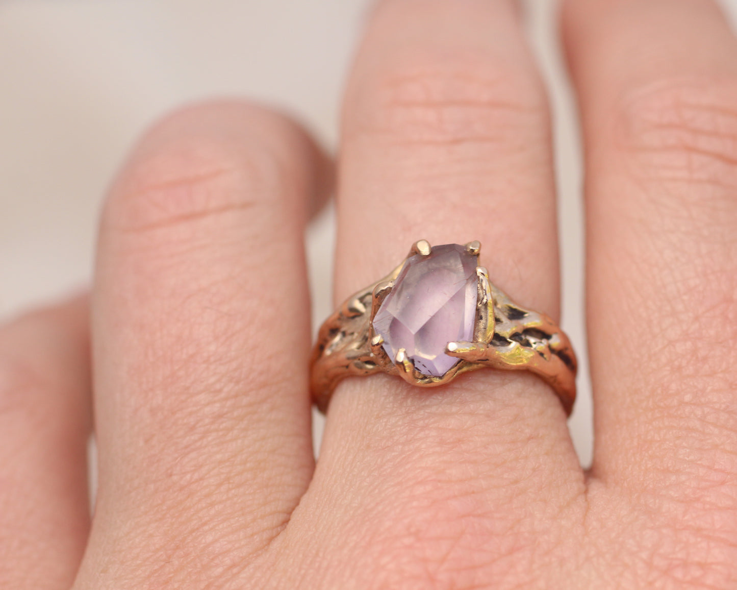 Light Amethyst Ring - Bronze - Size 9
