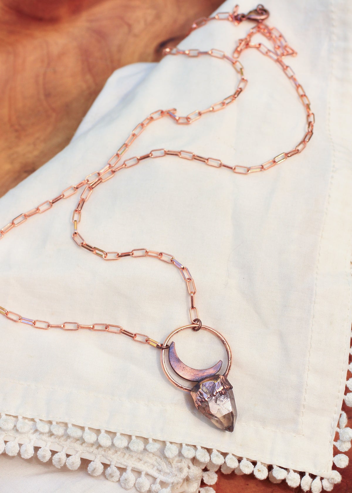 Smoky Quartz Crescent necklace
