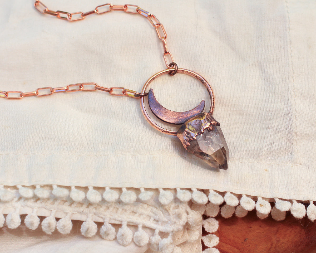 Smoky Quartz Crescent necklace