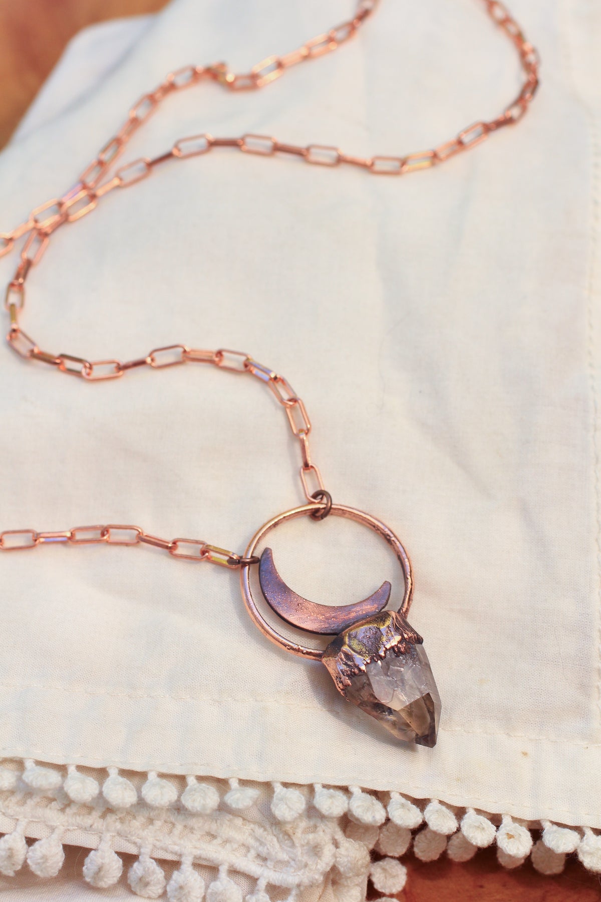 Smoky Quartz Crescent necklace