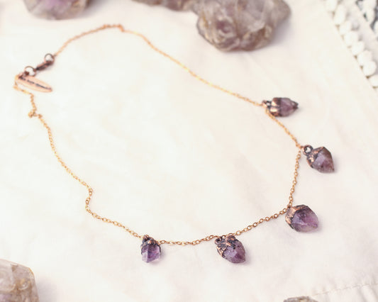 Amethyst tassel necklace