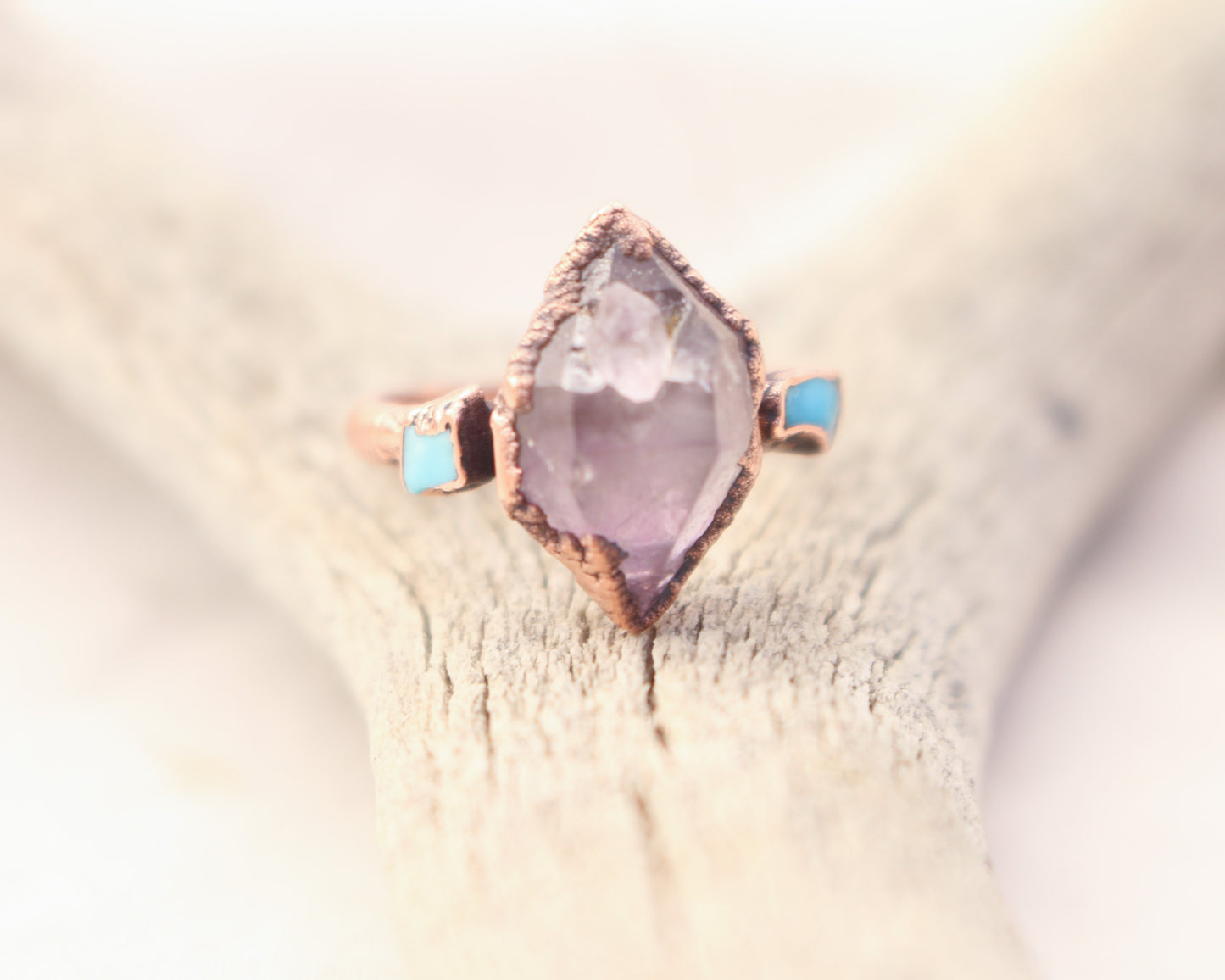 Amethyst and Turquoise ring - Size 7.75