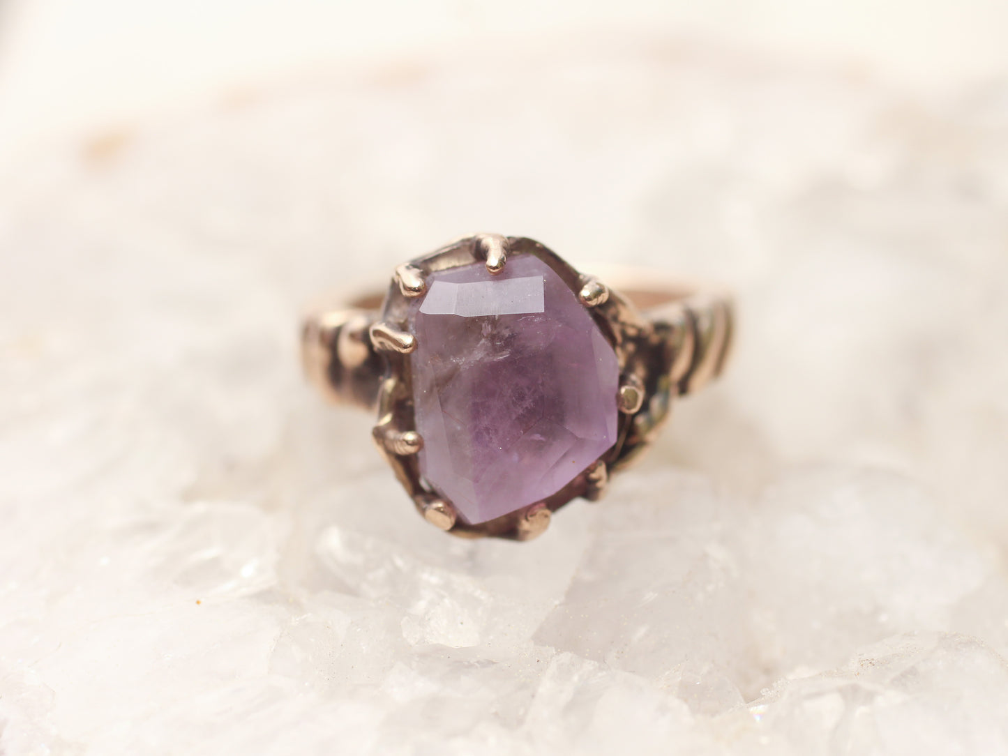 Faceted Amethyst ring - Size 6.5