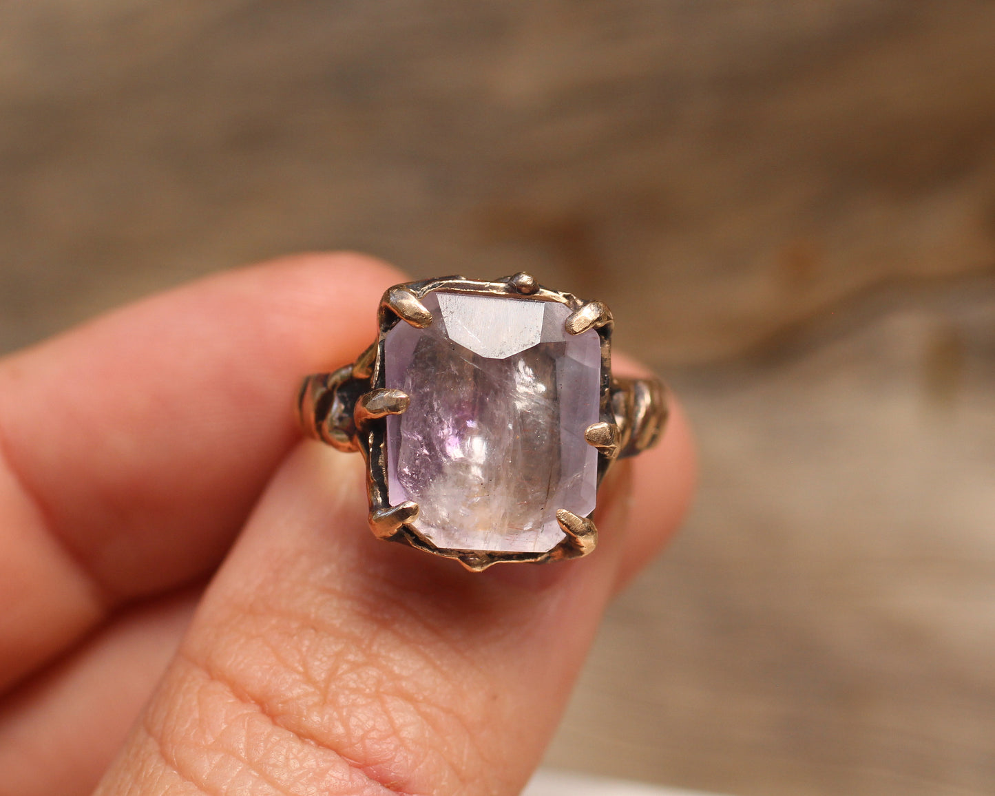 Hand Faceted Smoky Amethyst - Size 7.25